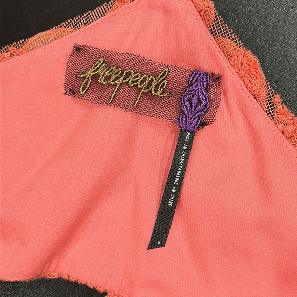 Free People Coral Flower Embroidered Tiered Lace Open Back Maxi Dress - 4 - Picture 14 of 15